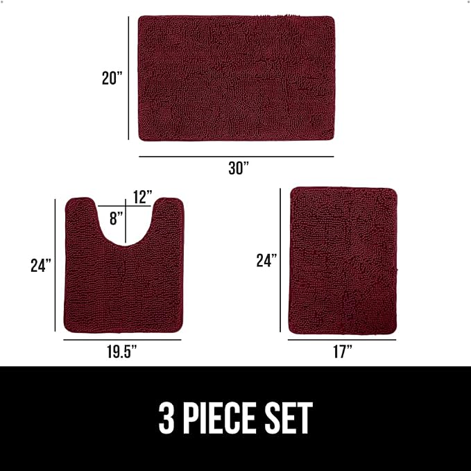 GORILLA GRIP Bathroom Rug Sets 3 Piece, Bath Mat Set and Oval Toilet Base - Image 2