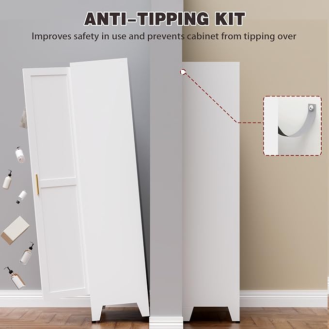 71” Tall Pantry Storage Cabinet, Kitchen Cabinets, Metal Cupboard - Image 7