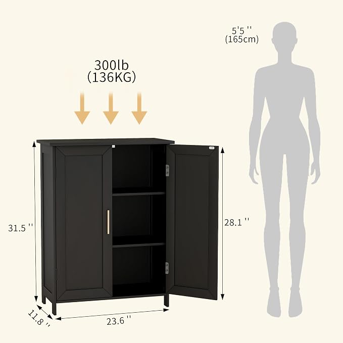 Bathroom Storage Floor Cabinet Freestanding Organizer - Image 2
