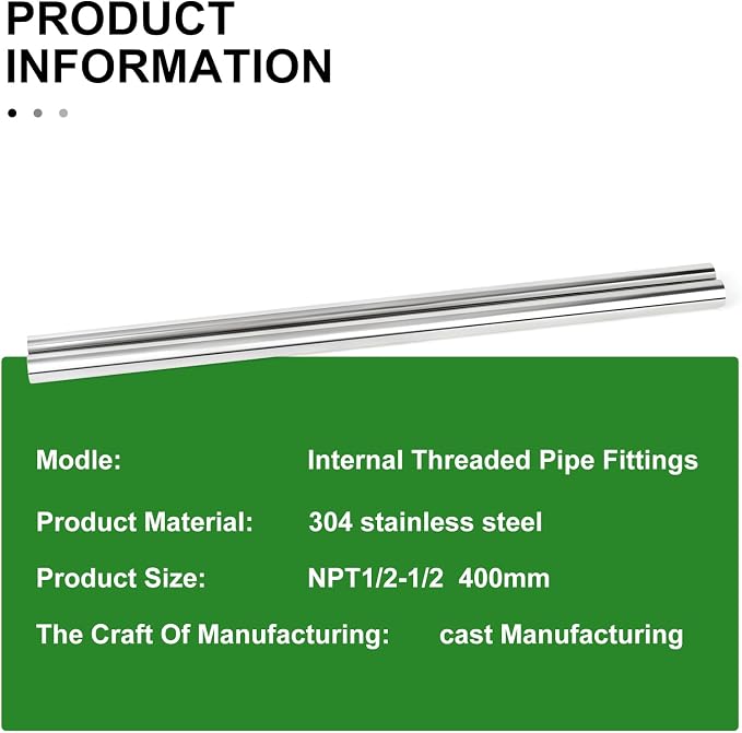TAISHER 2PCS Stainless Steel Pipe Fittings, 1/2" NPT Female x 1/2" NPT Female - Image 5