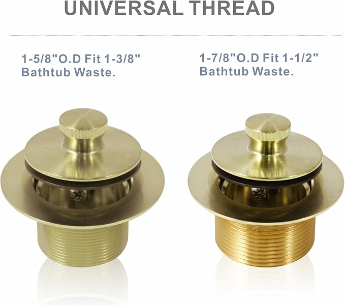Gold Brushed tub Drain Lift &Turn Tub Trim Set - Image 4