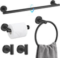 TQKAG Matte Black Bathroom Hardware Set 5 Pieces, SUS304 Stainless Steel Towel by TQKAG