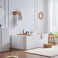 Cpingao 71" Stone Resin Freestanding Bathtub, Rectangular Shape Freestanding by Cpingao