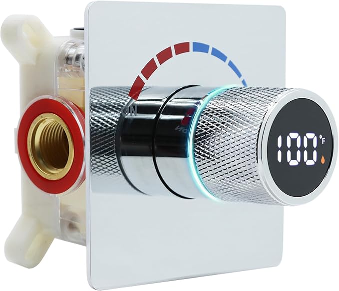 Digital Display Shower Valve Shower Valve Single Way Shower Diverter Valve by Backnets