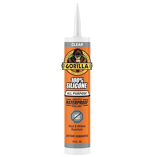 Gorilla Waterproof Caulk & Seal Silicone Sealant, 10oz Cartridge by Gorilla