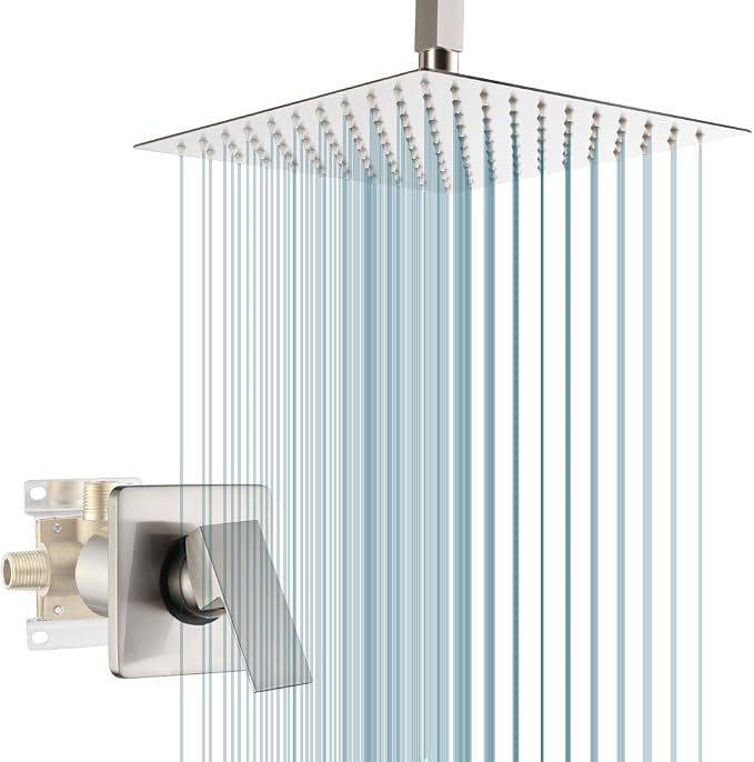 POP SANITARYWARE Ceiling Mount Shower Faucet Set Brushed Nickel Bathroom 10 by POPSANITARYWARE
