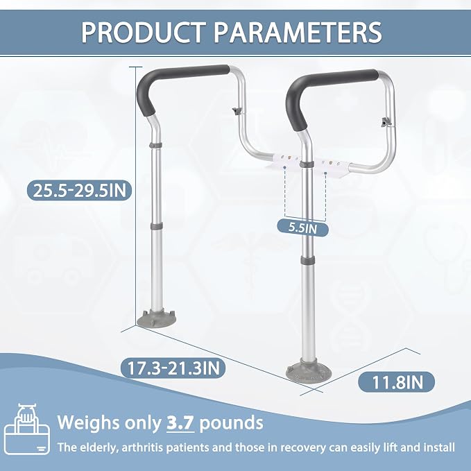 Toilet Safety Rail for Seniors, Toilet Grab Bars for Seniors and Disabled - Image 2
