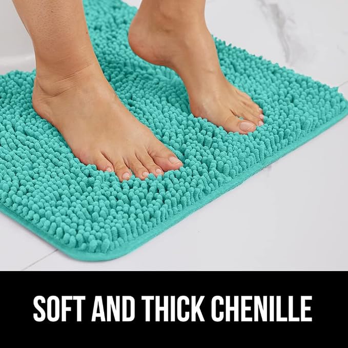 GORILLA GRIP Bath Rug Mat, Soft Absorbent Chenille, Quick Dry Microfiber Mats - Image 3