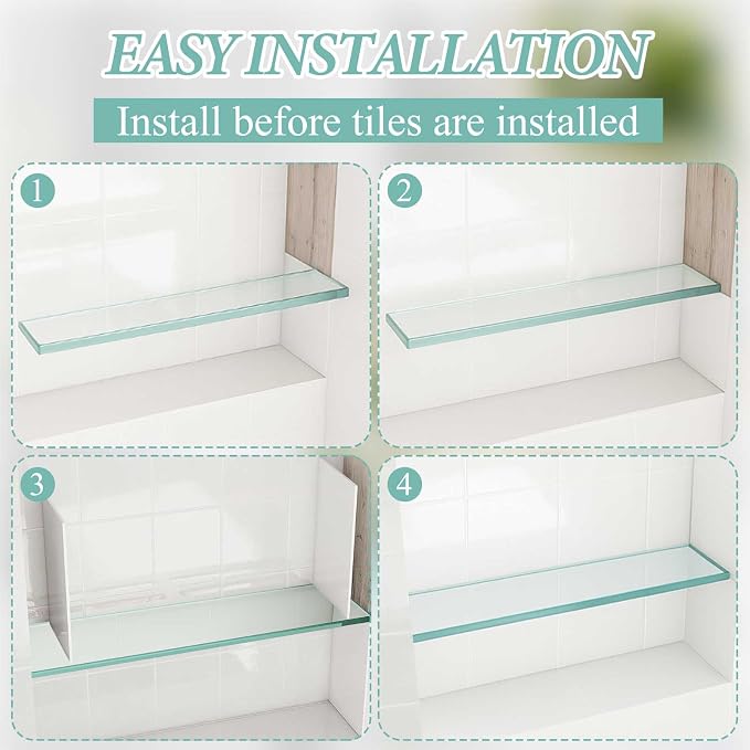 1 Pcs 13-5/8" x 4-1/4" x 3/8'' Glass Shelf - Image 7