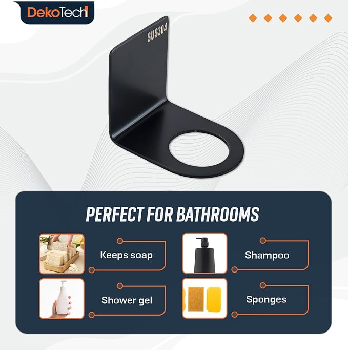 Wall-Mounted Shower Bottle Holder, Adhesive Shampoo and Soap Dispenser Rack - Image 5