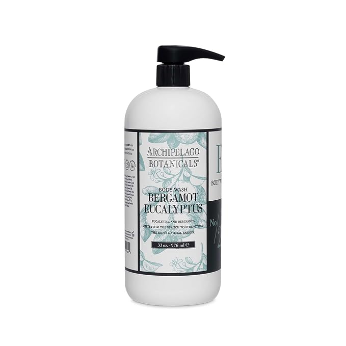 Archipelago Botanicals Bergamot Eucalyptus Body Wash, Rejuvenating and by Archipelago