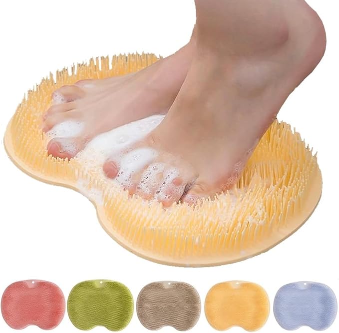 2026 New Silicone Shower Foot Scrubber Mat, Foot Back Cleaning Pad Back Washer by FWZWOZO