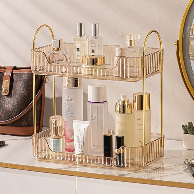 Bathroom Counter Organizer Countertop Storage, Cosmetics Skincare Shelf - Image 2