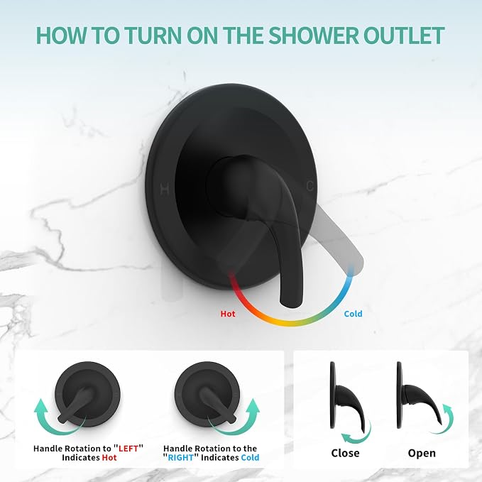 SR SUN RISE 6-Spray Shower Faucet 3-Way Combo Shower Head and Hand Held Shower - Image 7