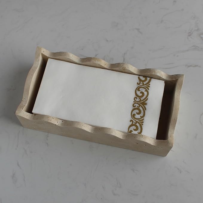 Natural Travertine Guest Towel Holder 9.8" × 4.9" - Image 5