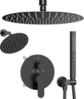 Shower Systems Shower Faucet Sets STARBATH 3 Way 12+6" Round Dual Rainfall by STARBATH