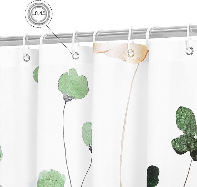 Gibelle Extra Long Shower Curtain 72 x 84, Watercolor Floral Fabric Shower - Image 4