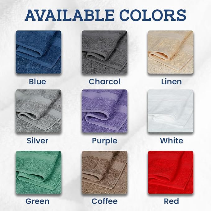 Casa Lino 100% Cotton Bath Towels Set of 4 - Image 6