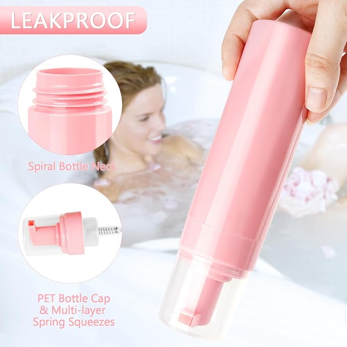 Foam Pump Bottle 6.8oz/200ml Pink Empty Foam Bottle Pump, Travel Foam Bottle - Image 5