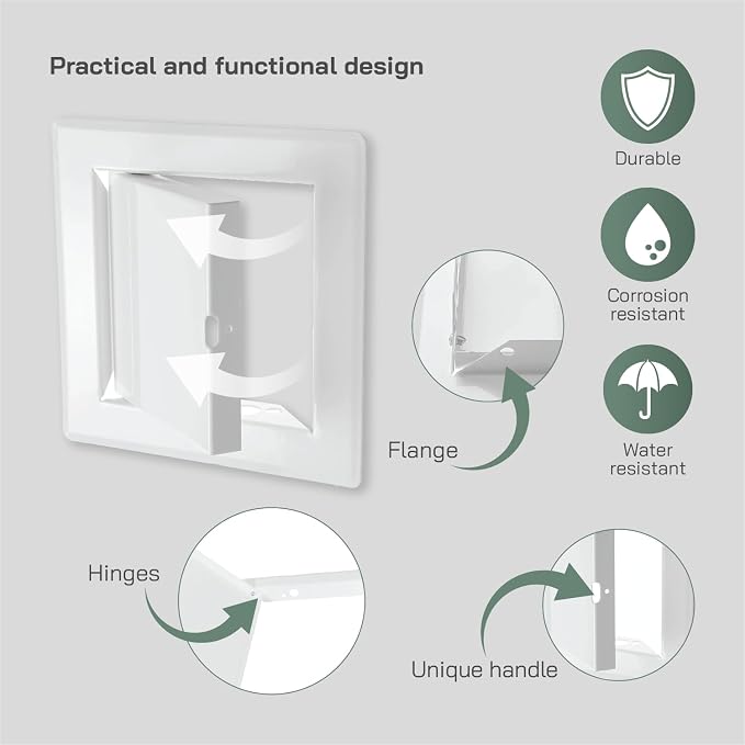 Vent Systems 4'' x 4'' Inch White Metal Access Panel - Image 3