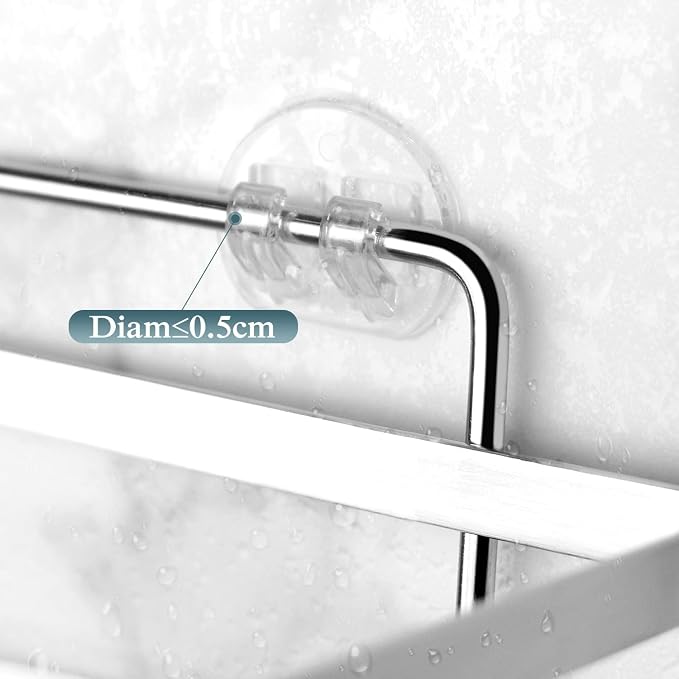 EAGMAK 2 Pack Transparent Shower Caddy Adhesive - Image 7