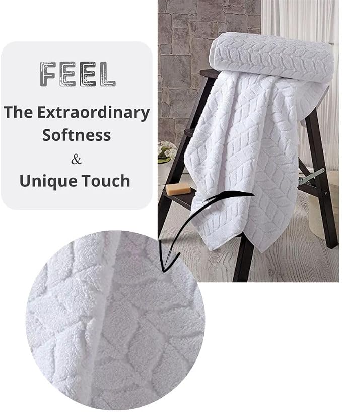 BAGNO MILANO Turkish Bath Towels, Soft Plush Jacquard Luxury Bath Towels - Image 4