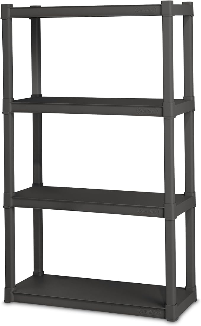 Sterilite 4-Shelf Plastic Storage Rack, Heavy Duty Shelving Unit - Image 8