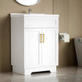 Bathroom Vanity with Ceramic Sink, Bathroom Vanity Cabinet with 2 Doors by SmhxoFurniture