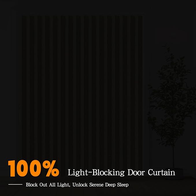 Accordian Door Curtain, 100% Blackout Folding Magnetic Doorway Curtains - Image 4