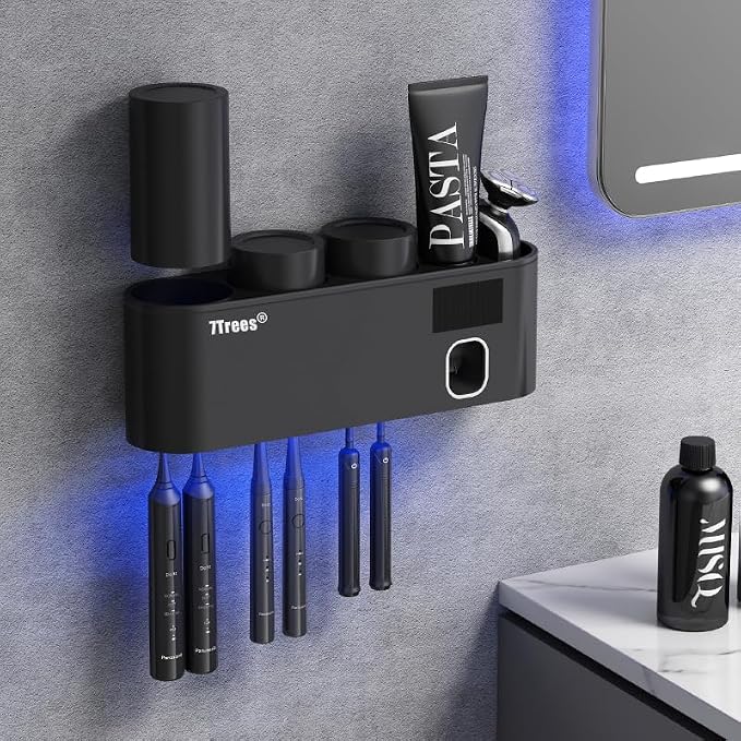 Toothbrush Sanitizer, Self Adhesive Toothbrush Holder by 7Trees