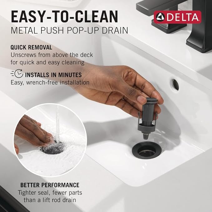 Delta Arvo Centerset Bathroom Faucet, Matte Black 2-Handle Bathroom Faucet - Image 8