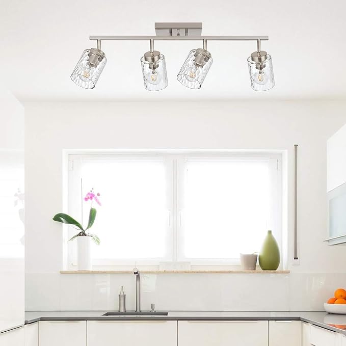 Vanity Lights for Bathroom 4 Light Rotatable Flush Mount Ceiling Light Brushed - Image 5