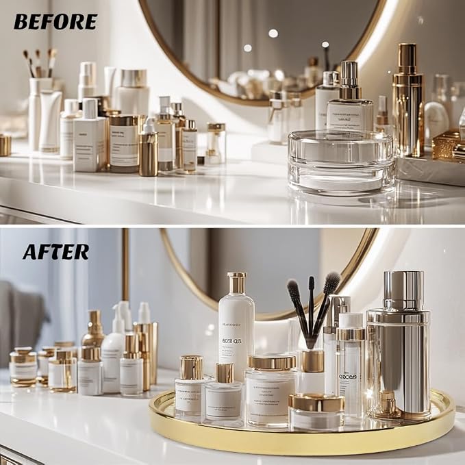 Vanity Perfume Round Decorative Storage Tray - Image 5