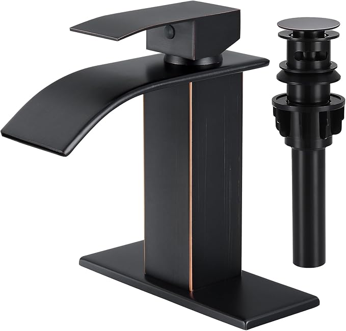 Bathroom Faucets Oil Rubbed Bronze Waterfall Bathroom Sink Faucet Modern Single by LUFG