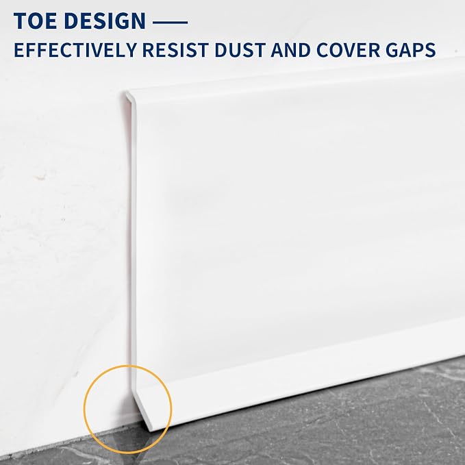 Flexible Baseboard Molding Trim 4 Inch Self-Adhesive Vinyl Wall Base Peel and - Image 4