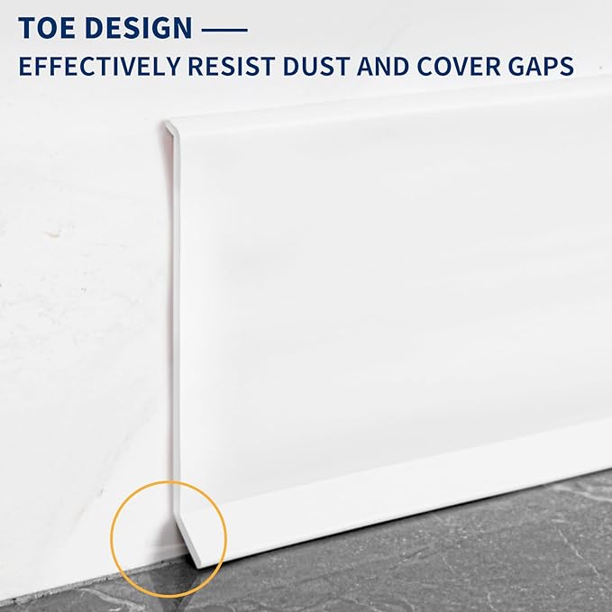 Flexible Baseboard Molding Trim 4 Inch Self-Adhesive Vinyl Wall Base Peel and - Image 4