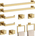 10-Piece Brushed Gold Bathroom Accessories Set – 23.6" Towel Bar, Towel Ring by PNWNNHInc