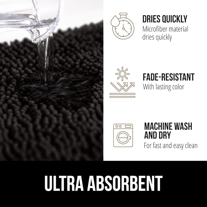 GORILLA GRIP Bathroom Rug Sets 3 Piece, Bath Mat Set and Oval Toilet Base - Image 5