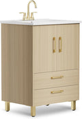 phiestina Fully Pre-Assembled 24 Inch Bathroom Vanity, Oak Small Bathroom Sink by Phiestina