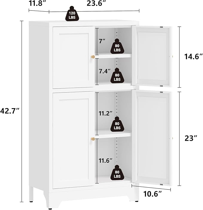 Metal Pantry Cabinet, Tall Kitchen Pantry Storage Cabinet - Image 2