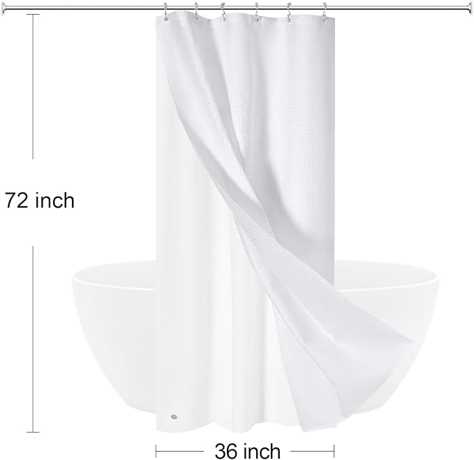 3 in 1 Stall Half Size Shower Curtain Set-36W x 72 H - Image 8