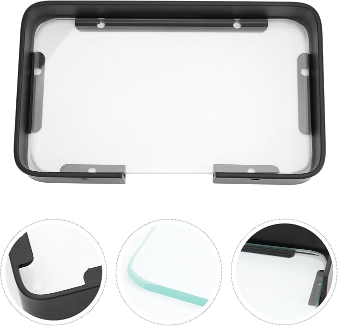 Bathroom Glass Shelf Floating Wall Rack Black Corner Organizer - Image 8