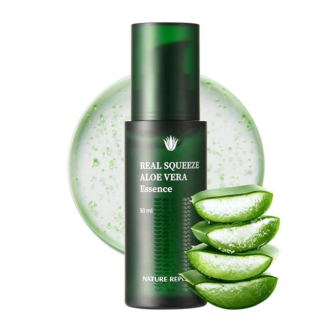 Nature Republic Real Squeeze Aloe Vera Essence -Hydrating Moisturizer & Glow by NATUREREPUBLIC