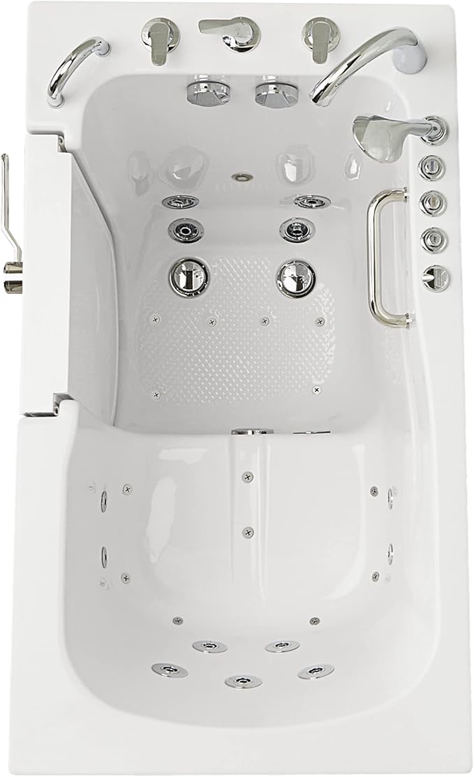 Ella Monaco 32"x52" Acrylic Air and Hydro Massage Walk-In Bathtub - Image 10