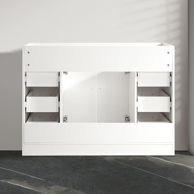 48” Bathroom Vanity Cabinet Without Sink, Modern White Bathroom Storage Cabinet - Image 6