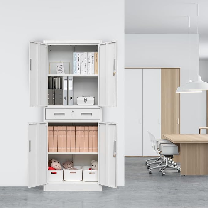 Metal Storage Cabinet, 71 Inch Tall Metal Storage Cabinet - Image 5