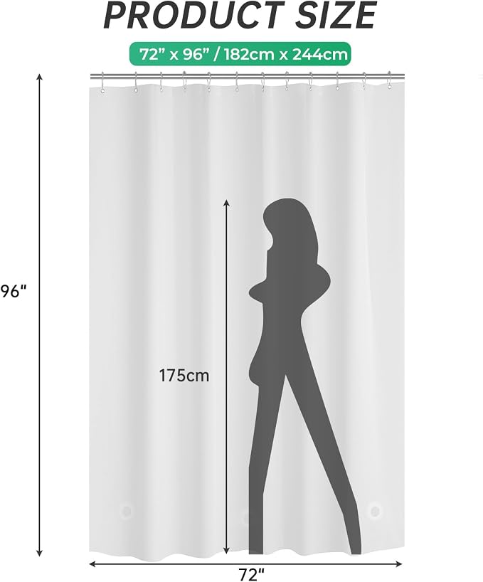 AmazerBath Extra Long, 8G Heavy Duty Plastic, 96 Length, Weighted Tall 72 x 96 - Image 7