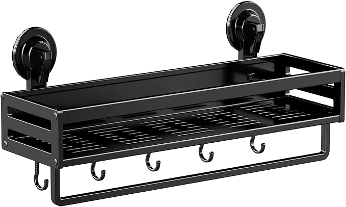 Shower Caddy Suction Cup, 15.8 inch Suction Shower Shelf by CIBOTIES