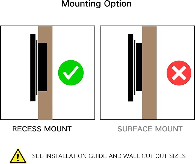 TEHOME Black Metal Framed Recessed Bathroom Medicine Cabinet - Image 4