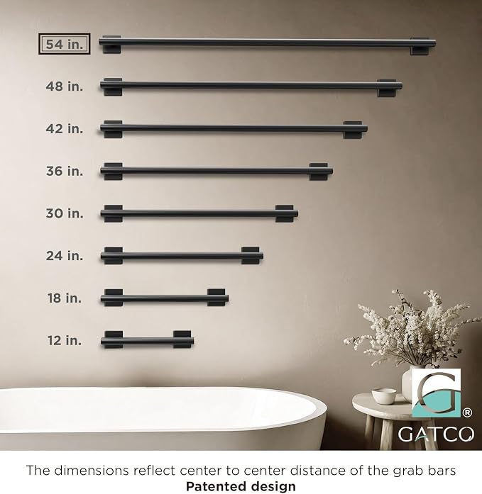 Elevate 54" L Grab Bar, Matte Black - Image 3